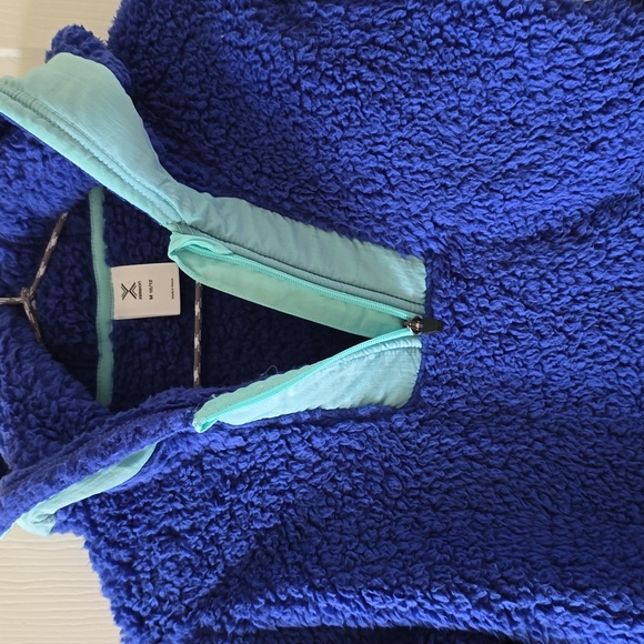 XERSION BRAND GIRLS BLUE & GREEN HOODED ZIPPERED JACKET SIZE MEDIUM 10/12 - Picture 9 of 16